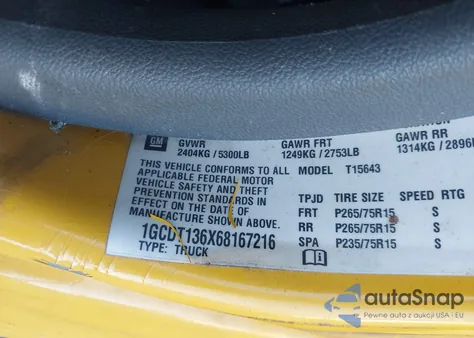 2006 Chevrolet Colorado Lt из США, поврежденный, VIN 1GCDT136X68167216